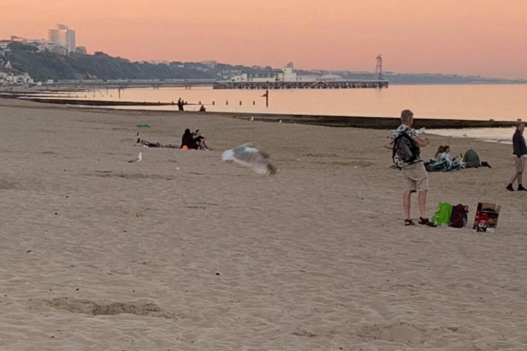 Bournemouth Nr Town Beach Train Coach Shops Lovely Entire Apartment Allows Quiet Good Dogs Eksteriør billede